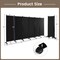 6-Panel Black Polyester Room Divider with Lockable Wheels Portable Privacy Screen for Bedroom and Office